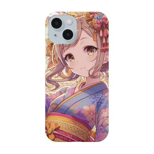 お祭りを楽しむ浴衣美少女 Smartphone Case