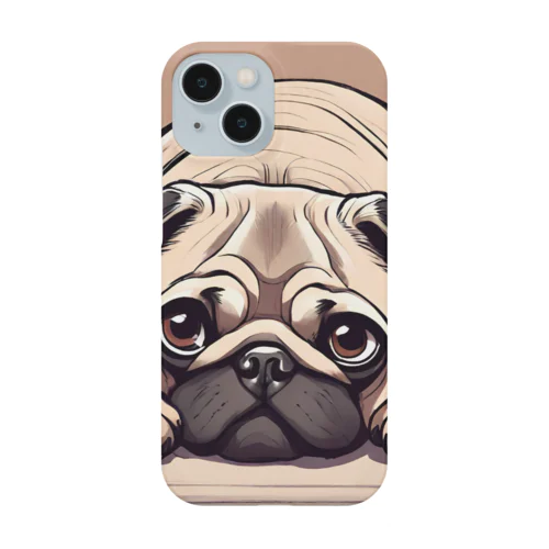 伏せして見つめるパグ Smartphone Case