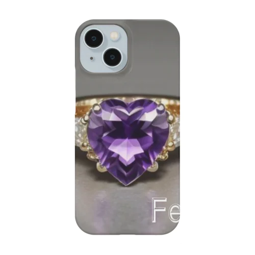 Birthstone/heart-shaped ring/February Smartphone Case