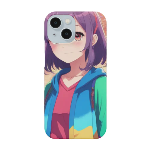 ポップカラーのカーディガンな女の子 Smartphone Case