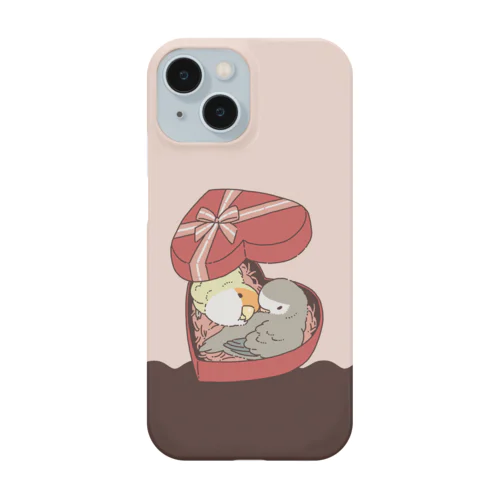 ハート型プレゼントインコ(スマホケース用) Smartphone Case