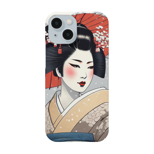 日本の風景:雪の降る中の舞妓さん、Jpanese senery:MAIKO in snow Smartphone Case