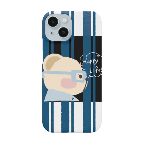 おしゃれな着せかえくまちゃん（ホワイト・ブルー） Smartphone Case