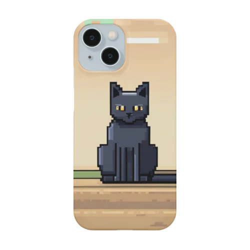 街中でたたずむ黒猫 Smartphone Case