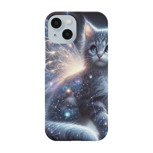 星空の舞、夜を守る猫 Smartphone Case