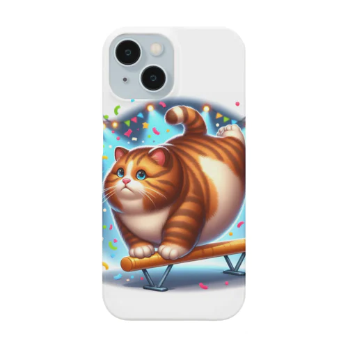 体操をするぽっちゃりネコ iPhone Smartphone Case