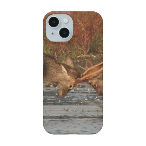 【サロベツのエゾシカ】水辺で戦う iPhone Smartphone Case