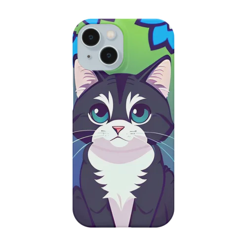 flowers and black cat Smartphone Case