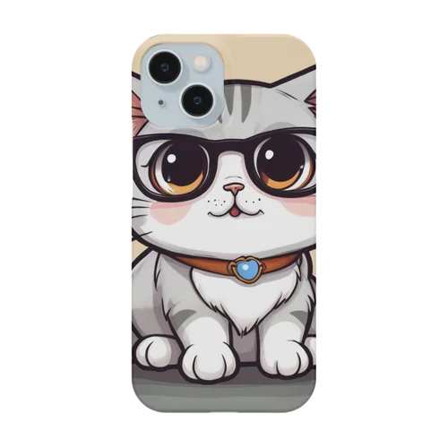 ネコ　メガネをかけている iPhone Smartphone Case