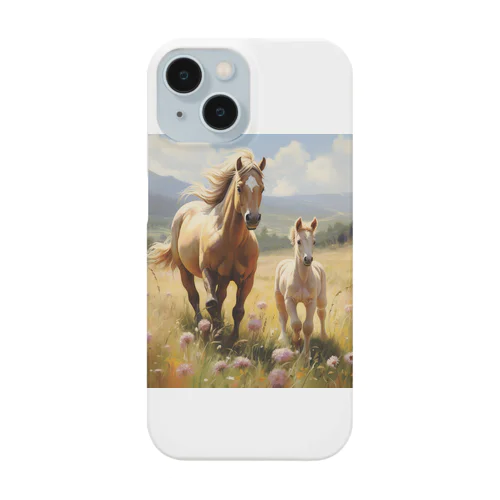 草原で遊ぶ馬の親子　Dream   2047 Smartphone Case