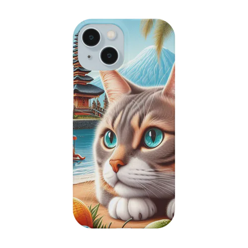 旅大好きなカッコいいねこがバリ島でのんびり Smartphone Case