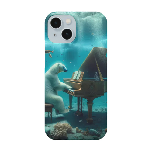 海中でピアノを弾く白熊 Smartphone Case