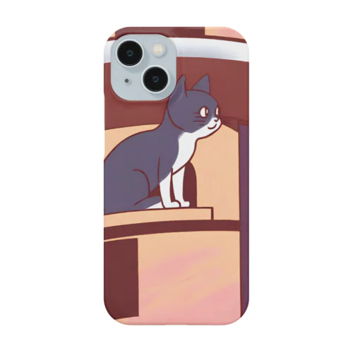 高台から見下ろす猫 Smartphone Case