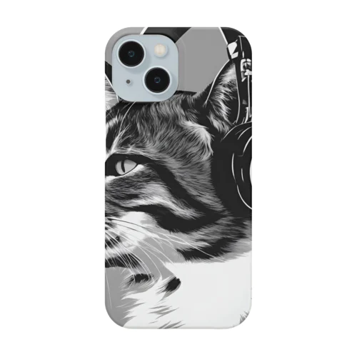 ヘッドホンをした猫 Smartphone Case