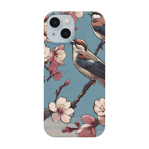 桜と雀（Cherry blossom & sparrow)  01 Smartphone Case