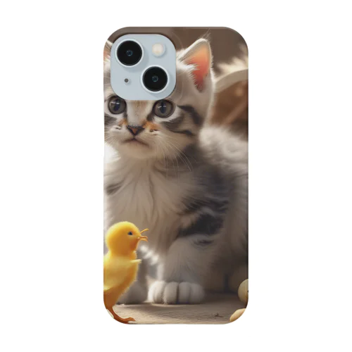 可愛いヒヨコと猫ママ Smartphone Case