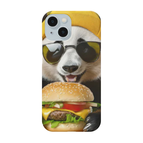 ハンバーガーを食べるパンダ Smartphone Case
