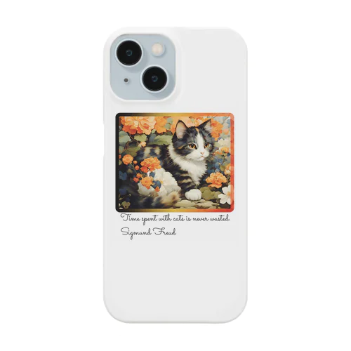 和風な癒しの三毛猫 Smartphone Case