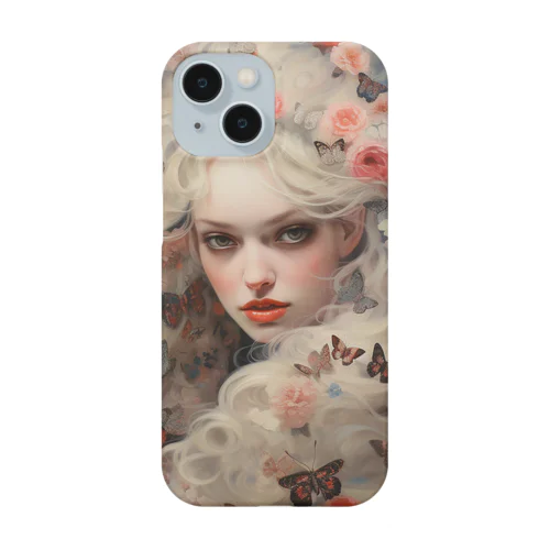 花と蝶の中に入り込む女性　なでしこ1478 Smartphone Case