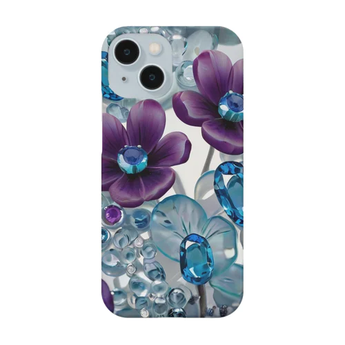 アメジストとアクアマリンがお花になりました Smartphone Case