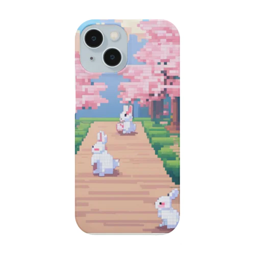 ドット絵　子うさぎ　春のお散歩 Smartphone Case