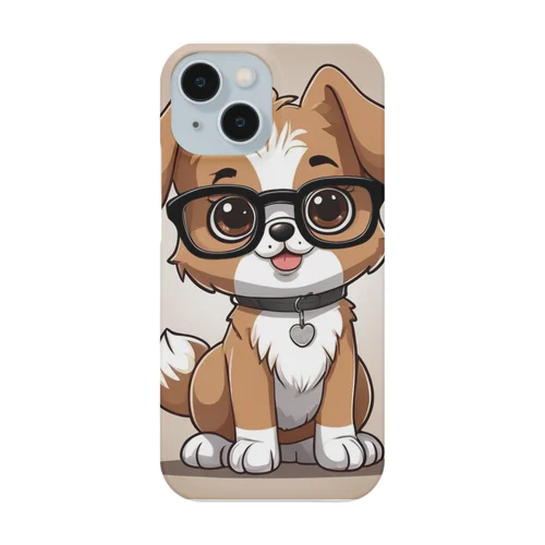 犬　カワイイ　眼鏡をかけている Smartphone Case