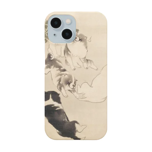 犬『薔薇蝶狗子図』/ Roses, Butterfly and Puppies Smartphone Case