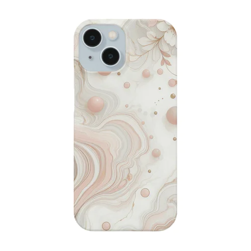 Marble pale pink スマホケース