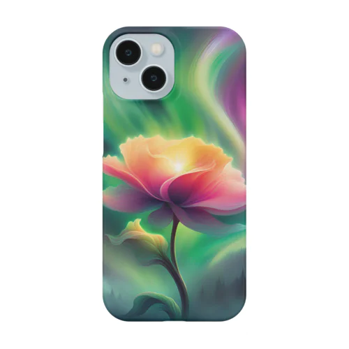 オーロラと一輪の花 Smartphone Case