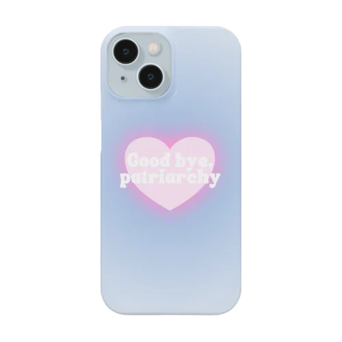 Good bye, patriarchy - blue × pink heart Smartphone Case