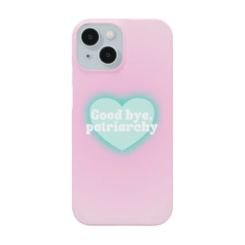 Good bye, patriarchy - pink × green heart スマホケース