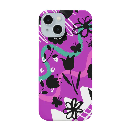 Flower_purple（花柄） Smartphone Case