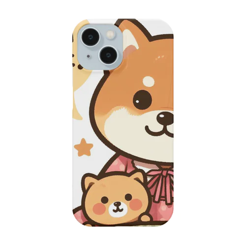 今夜は可愛い柴犬スタンプで癒しの時間 Smartphone Case