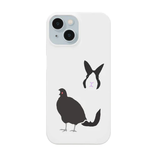 ダッチうさぎ(立)とオオバン(C) Smartphone Case