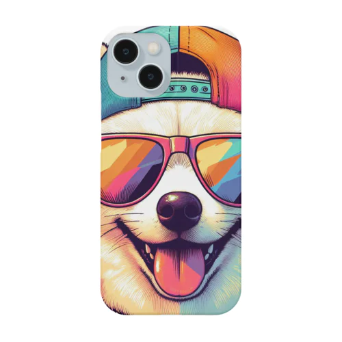 キャップにサングラスの白柴犬 Smartphone Case