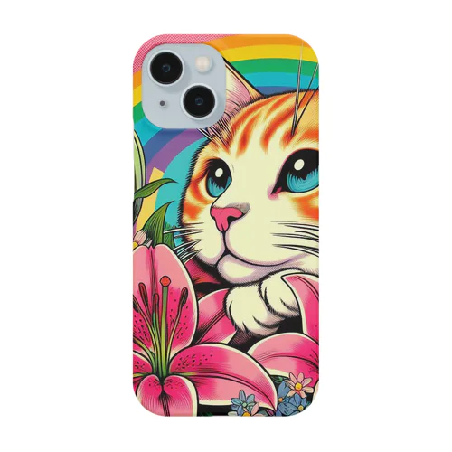 猫と百合と虹🌈 Smartphone Case