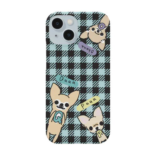 ゆるキャラスマホケースブルー（くぅーちゃん、ぷぅーちゃん、おはなちゃん） Smartphone Case