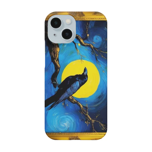 月夜のカラス。カラスチャンネルオリジナルデザイン Smartphone Case