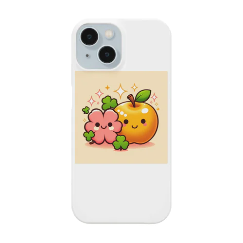 恋愛運アップの金のリンゴとピンクのクローバー Smartphone Case