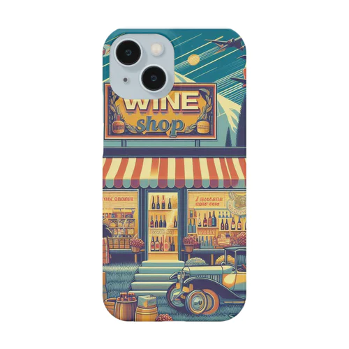 Retro Snow Mountain Wine スマホケース