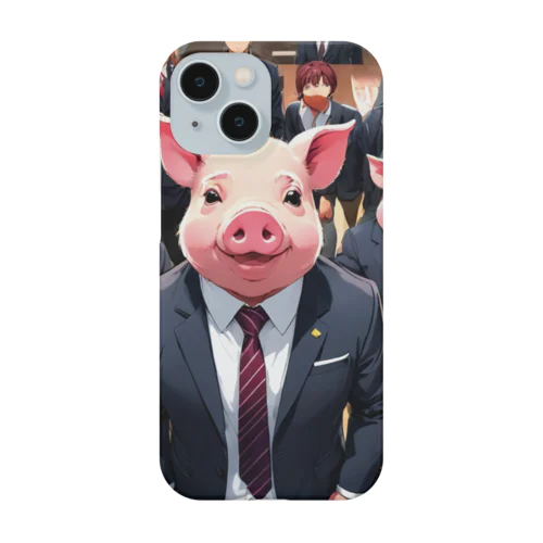 会社のりーだーしっぷちーむにするみにぶた参加 Smartphone Case