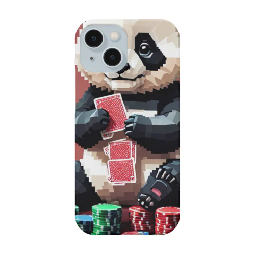 ポーカーをするパンダは、愛らしい姿でチップを扱う。 Smartphone Case