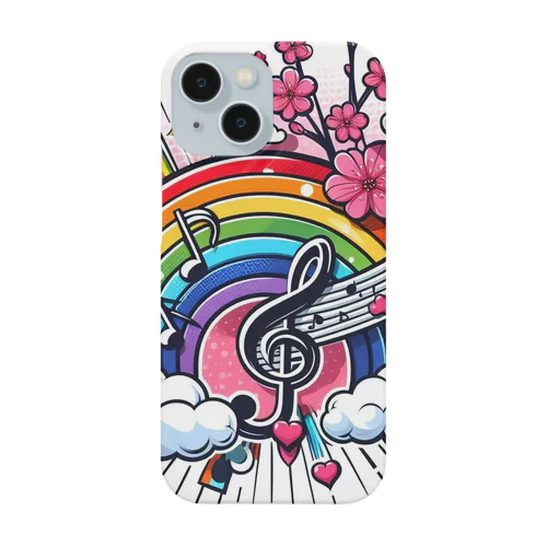 虹と音符と桜 Smartphone Case