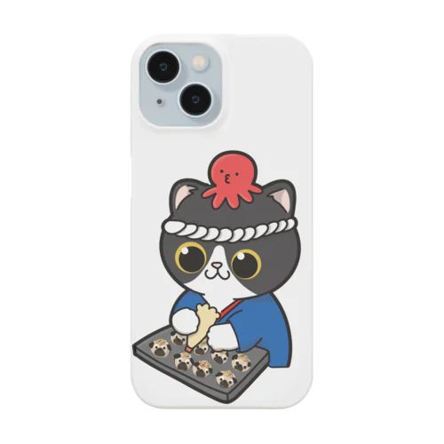 たこ焼きを作る猫のイラスト Smartphone Case