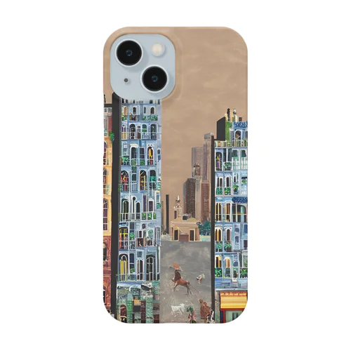 油絵　知らない都市の風景　ノスタルジー Smartphone Case