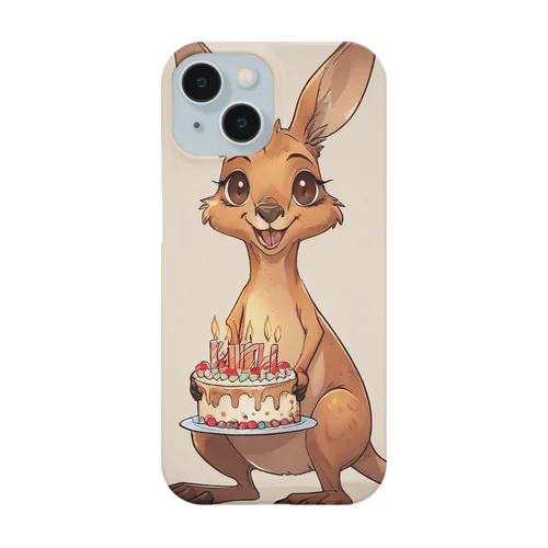 かわいいカンガルーとバースデーケーキ Smartphone Case