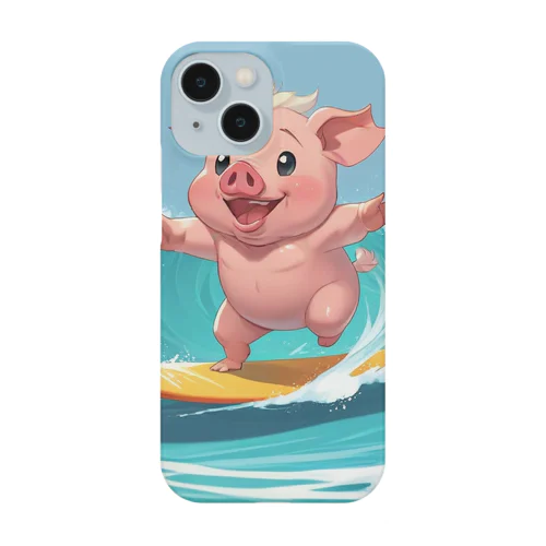 かわいいブタのサーフィンウェーブ Smartphone Case