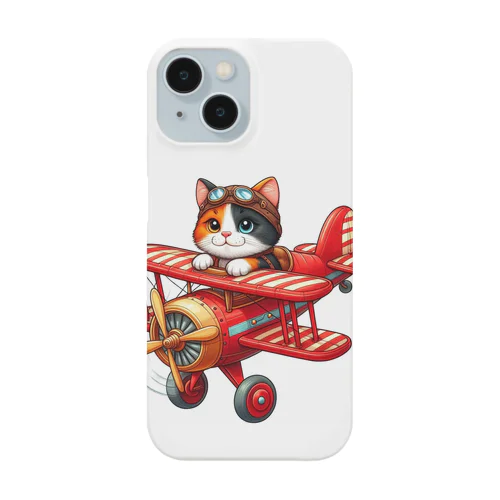 三毛猫プクちゃん　飛行機 スマホケース