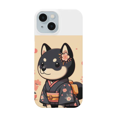 着物着る黒柴ちゃん Smartphone Case