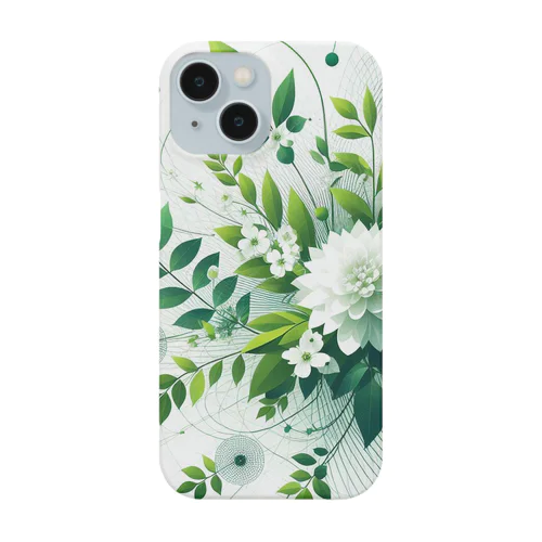 数学的な視点から白と緑の美しい花 Smartphone Case